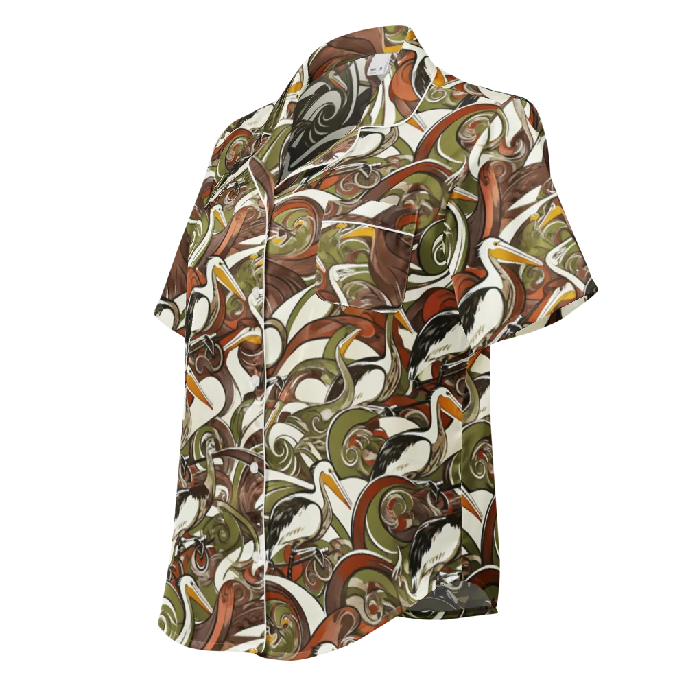 Pelican Circuit on Women's Short Sleeve Pajama Top — Left Front