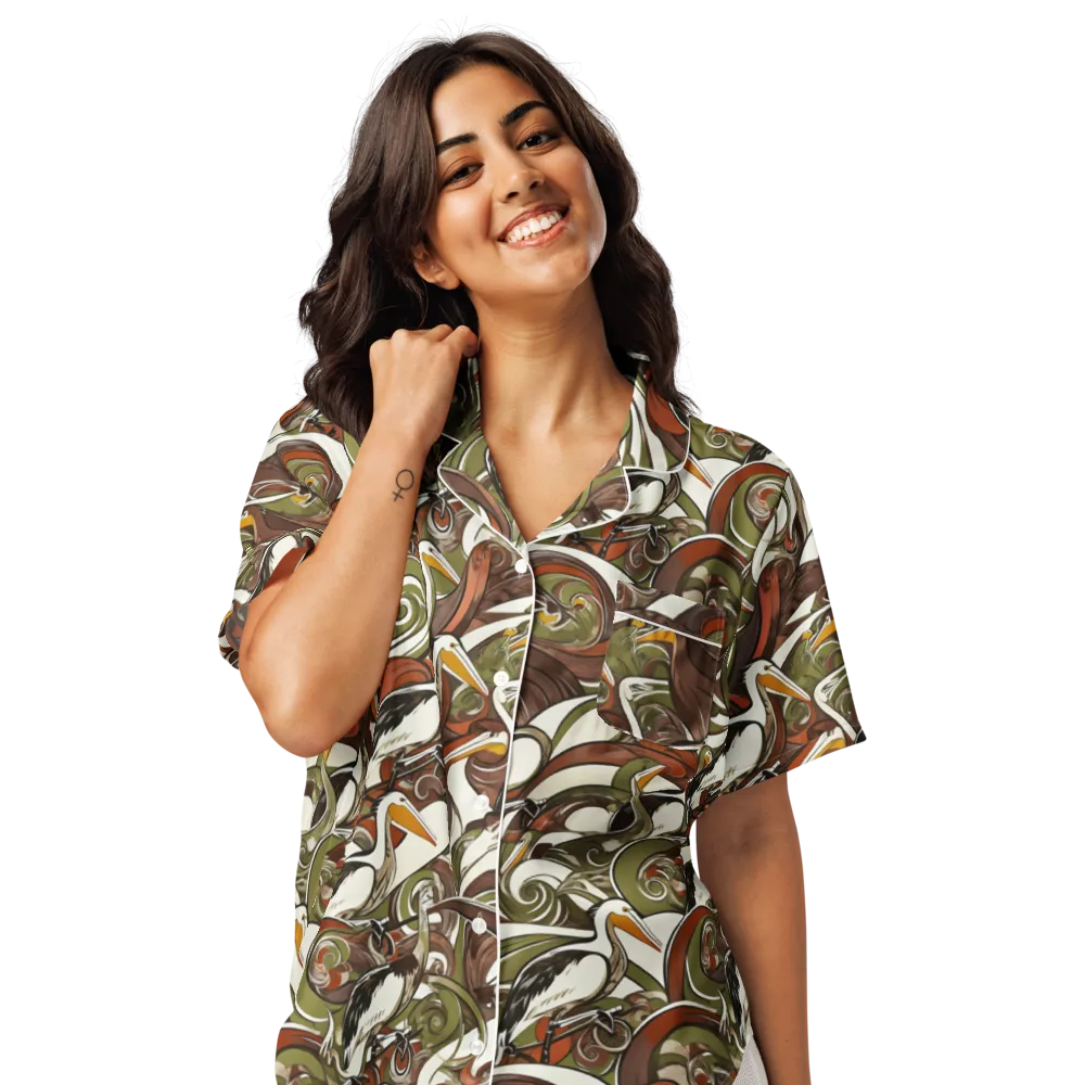 Pelican Circuit on Women's Short Sleeve Pajama Top — Front