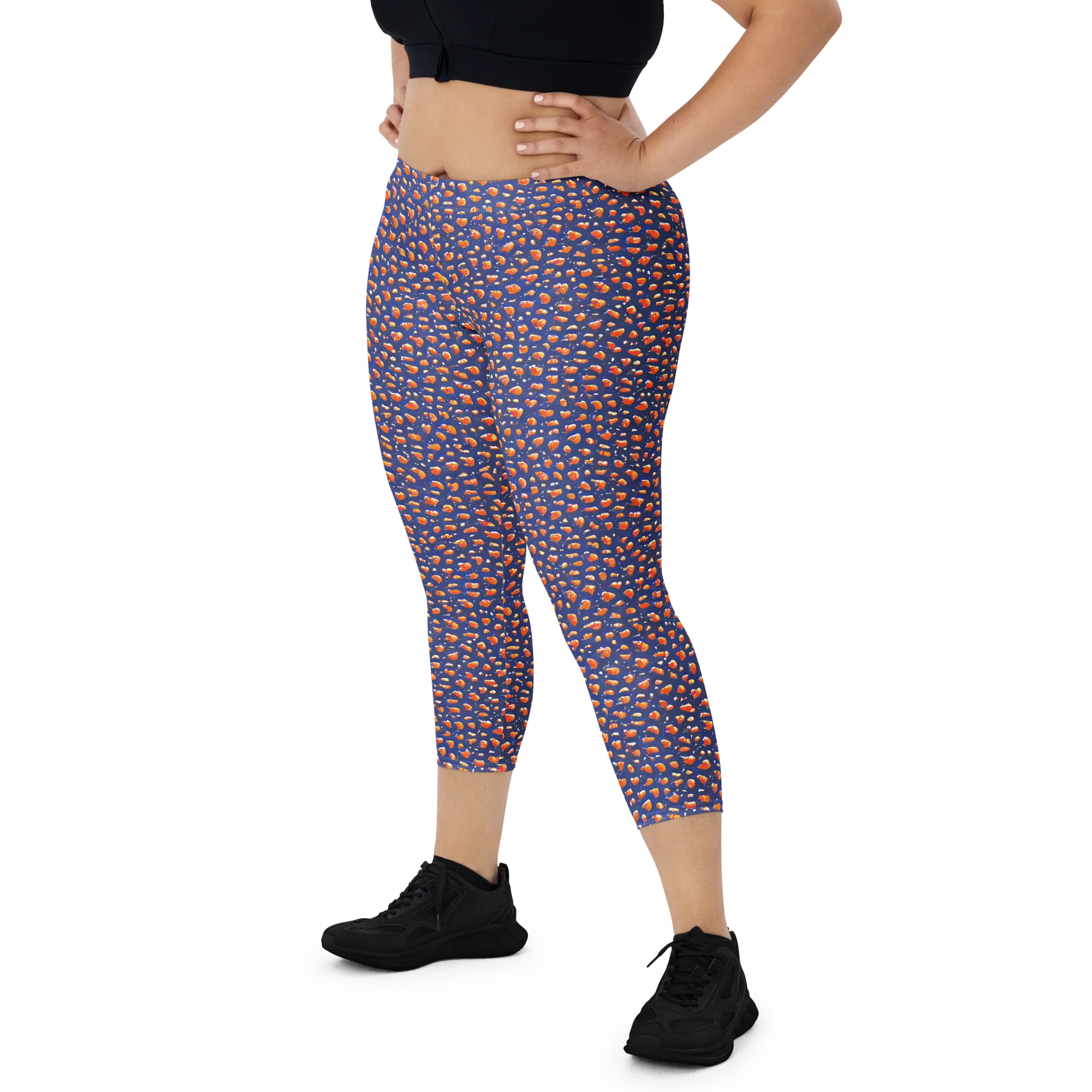 Citrus Current on Capri Leggings — Front