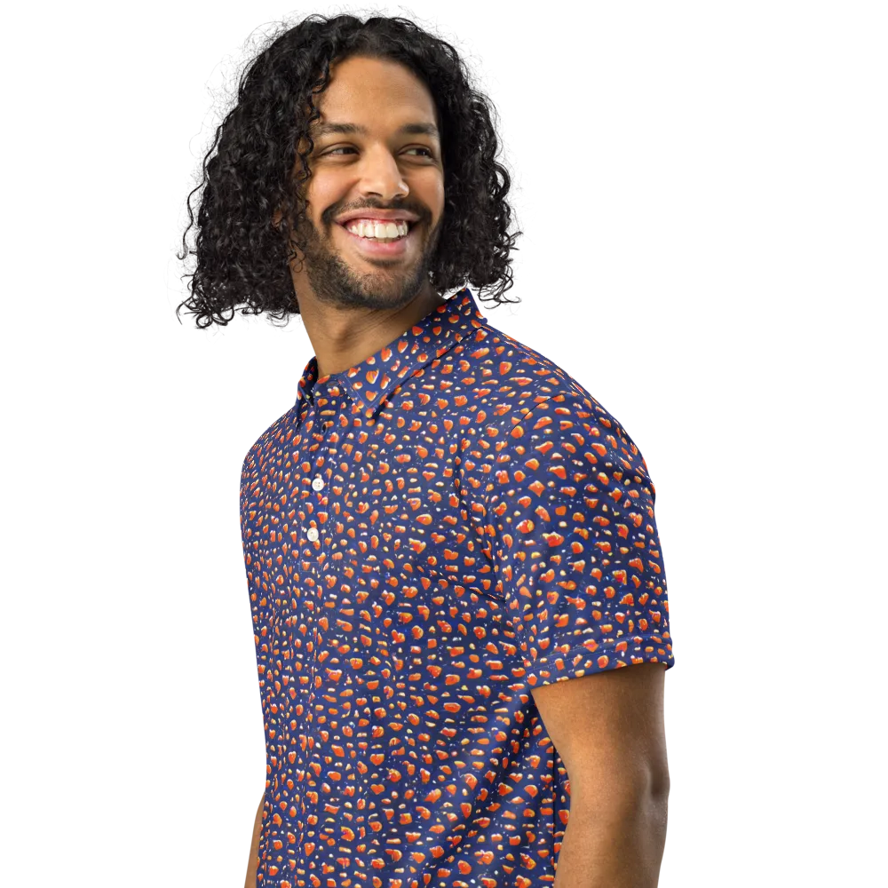 Citrus Current on Men's Slim Fit Polo Shirt — Left Front