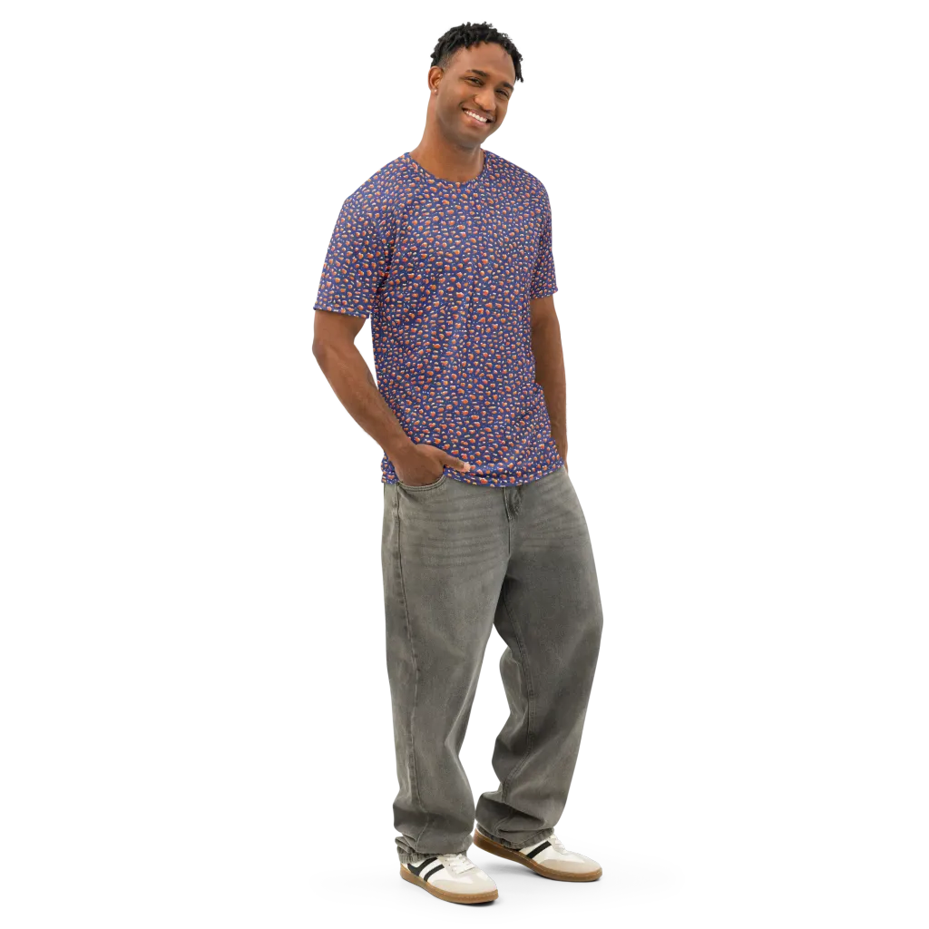 Citrus Current on Men's Cotton Crew Neck T-Shirt — Right Front