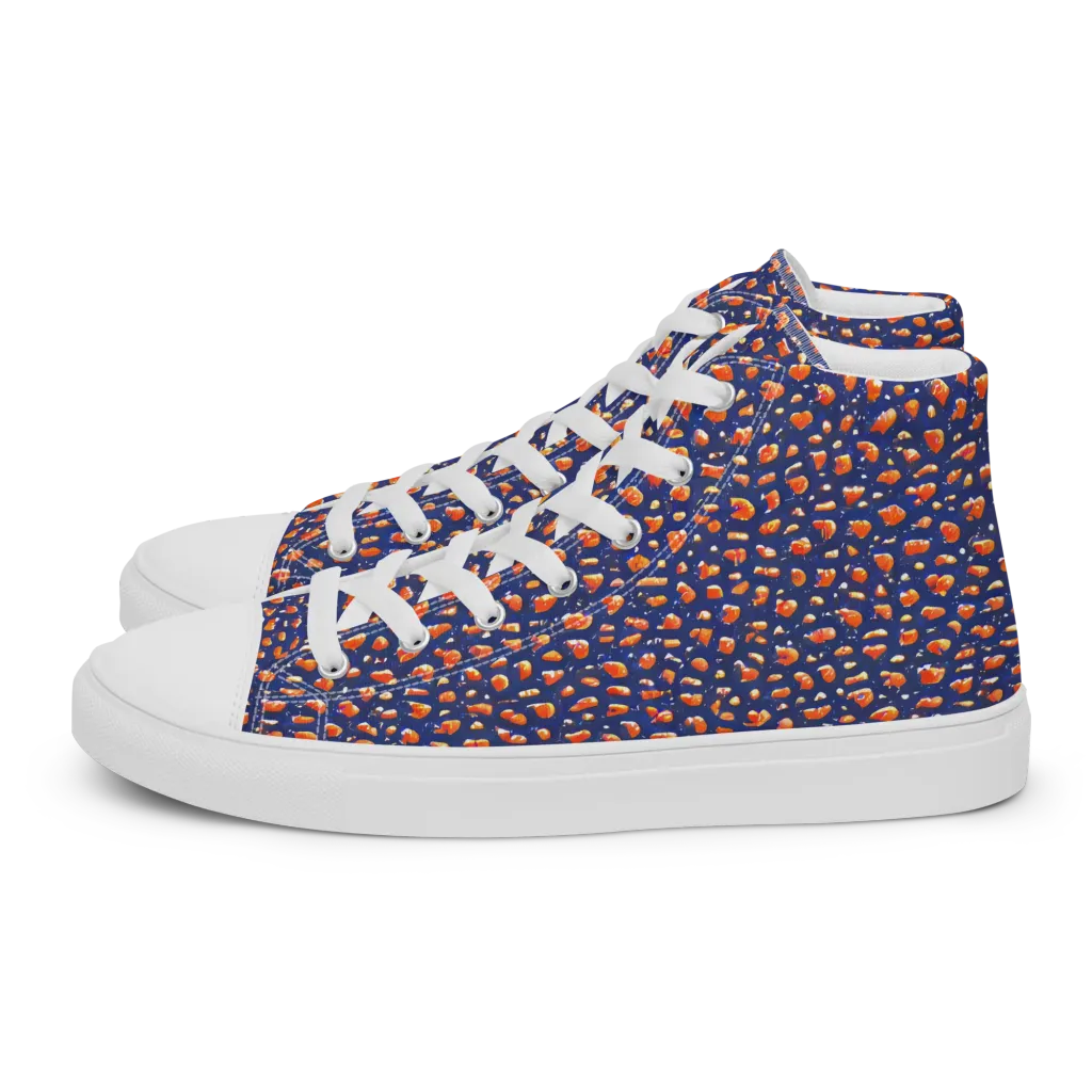 Citrus Current on Men's High Top Canvas Shoes — Left