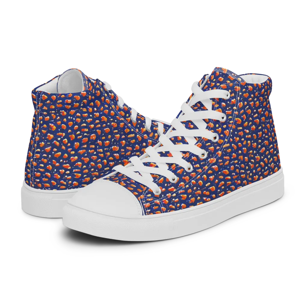 Citrus Current on Men's High Top Canvas Shoes — Left