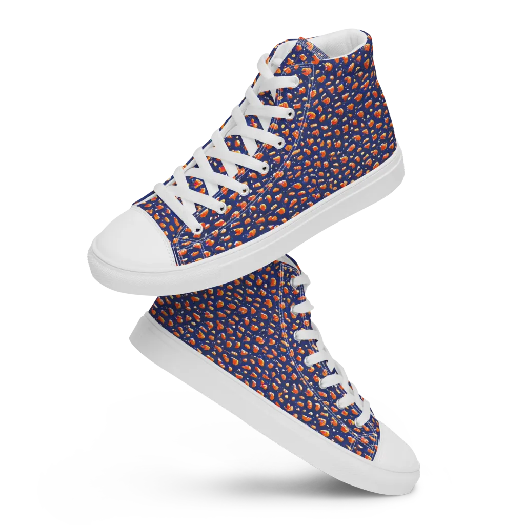 Citrus Current on Men's High Top Canvas Shoes — Front