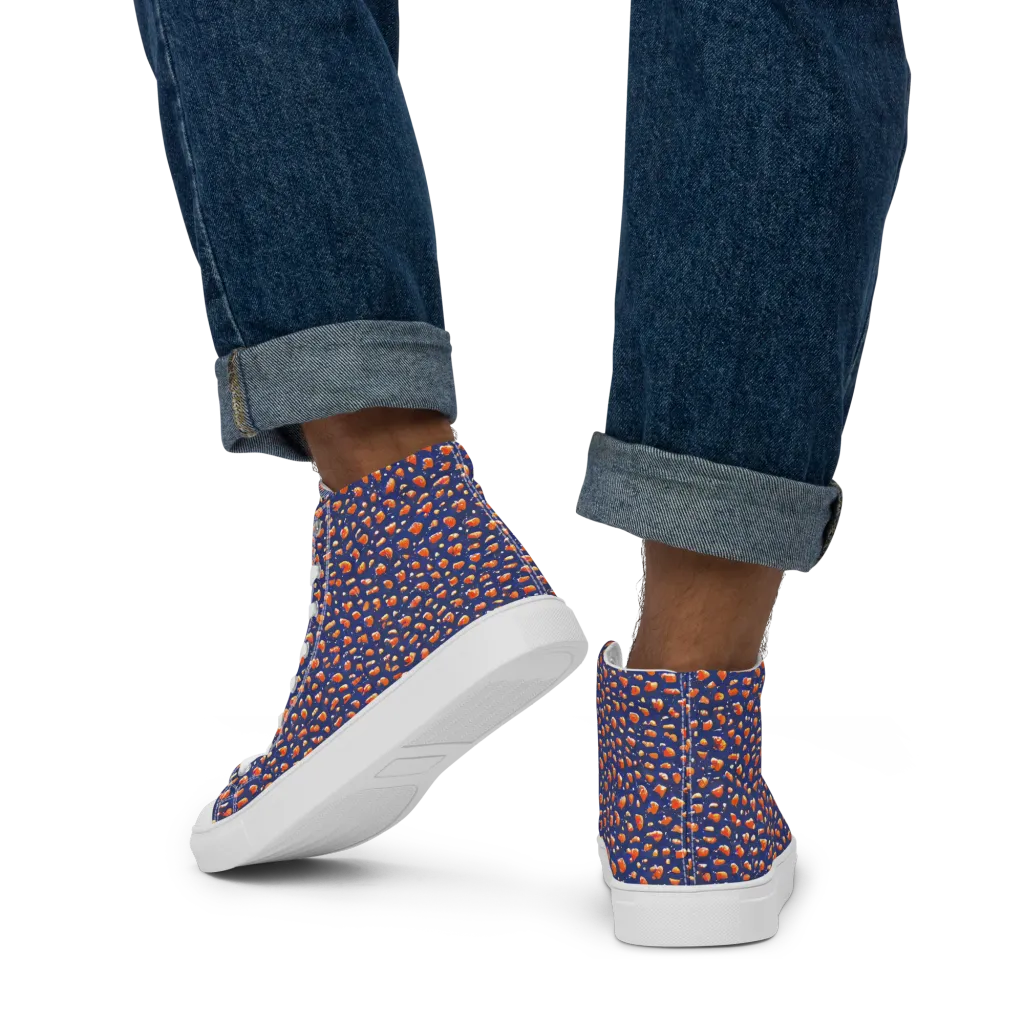 Citrus Current on Men's High Top Canvas Shoes — Back