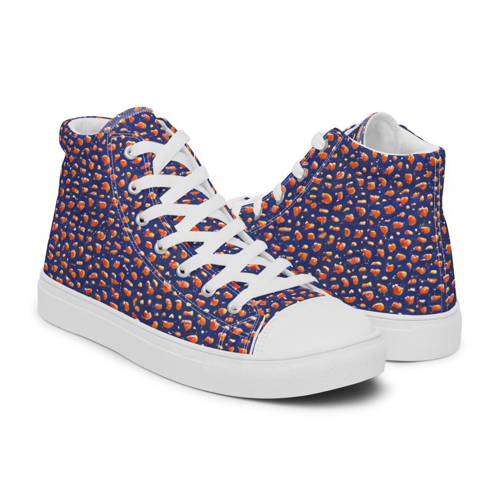 Citrus Current on Women's High Top Canvas Shoes — Right