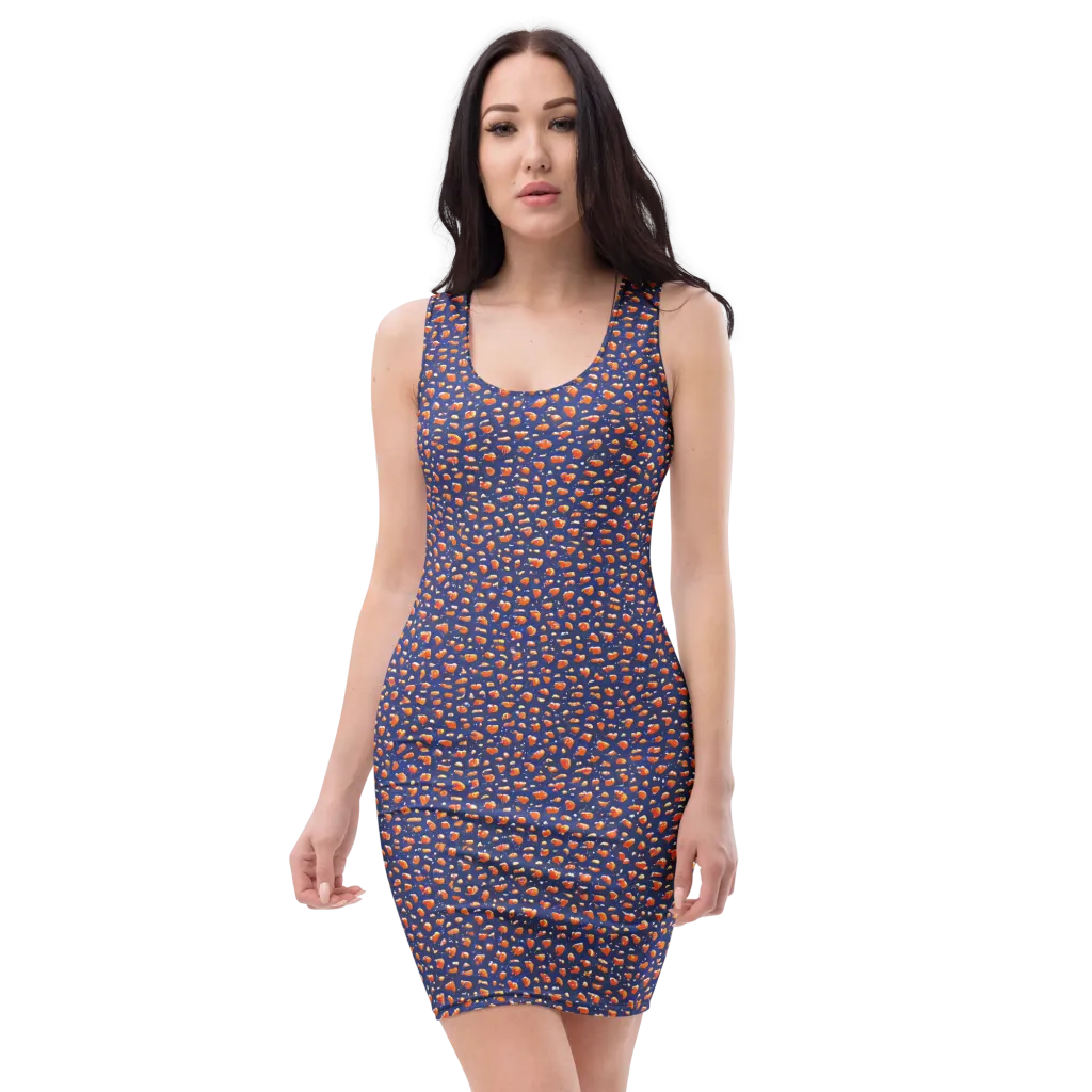 Citrus Current on Bodycon Dress — Front