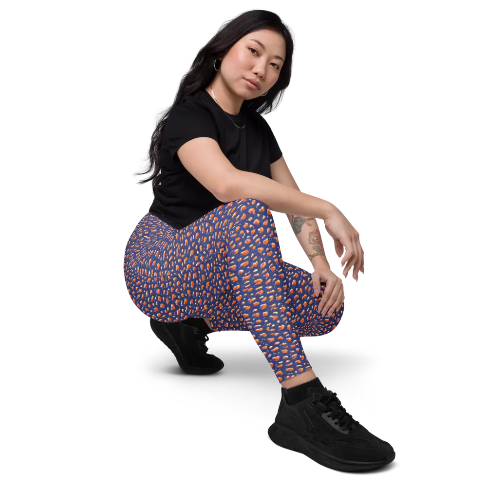 Citrus Current on Leggings with Pockets — Right Front
