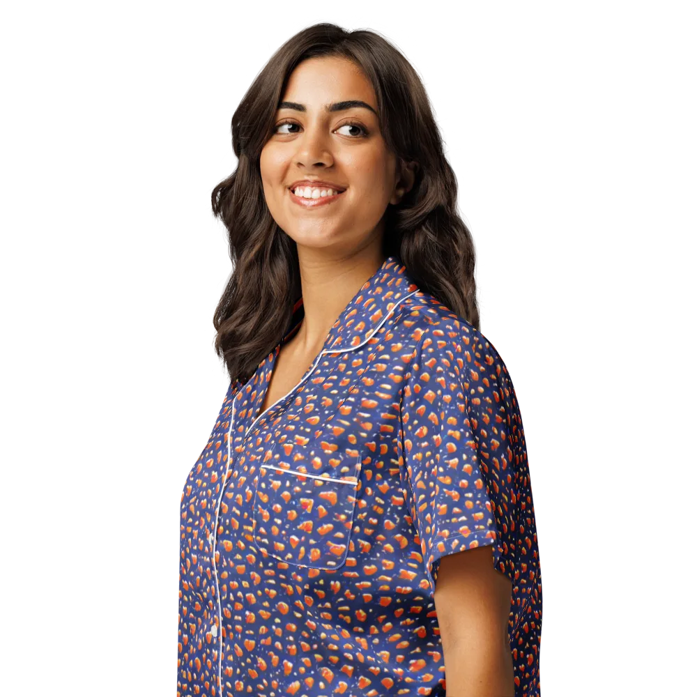 Citrus Current on Women's Short Sleeve Pajama Top — Left Front