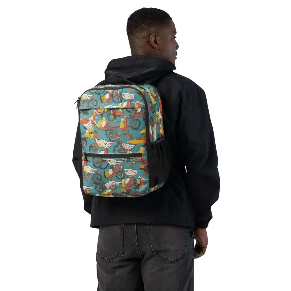 Avian Velocipede on Utility Backpack — Back