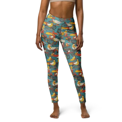 Avian Velocipede on a Yoga Leggings
