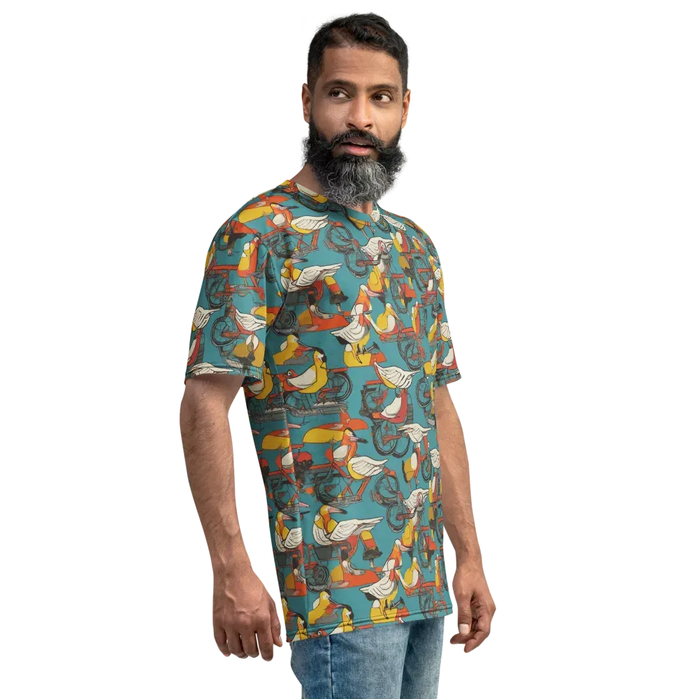 Avian Velocipede on Men's Crew Neck T-Shirt — Right