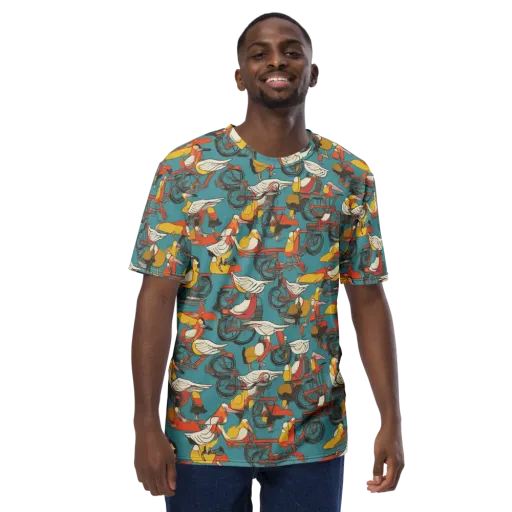 Avian Velocipede on a Men's Crew Neck T-Shirt