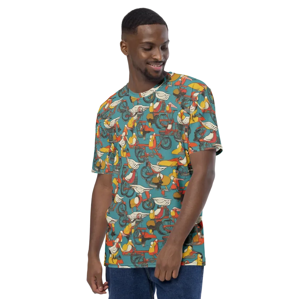 Avian Velocipede on Men's Crew Neck T-Shirt — Left