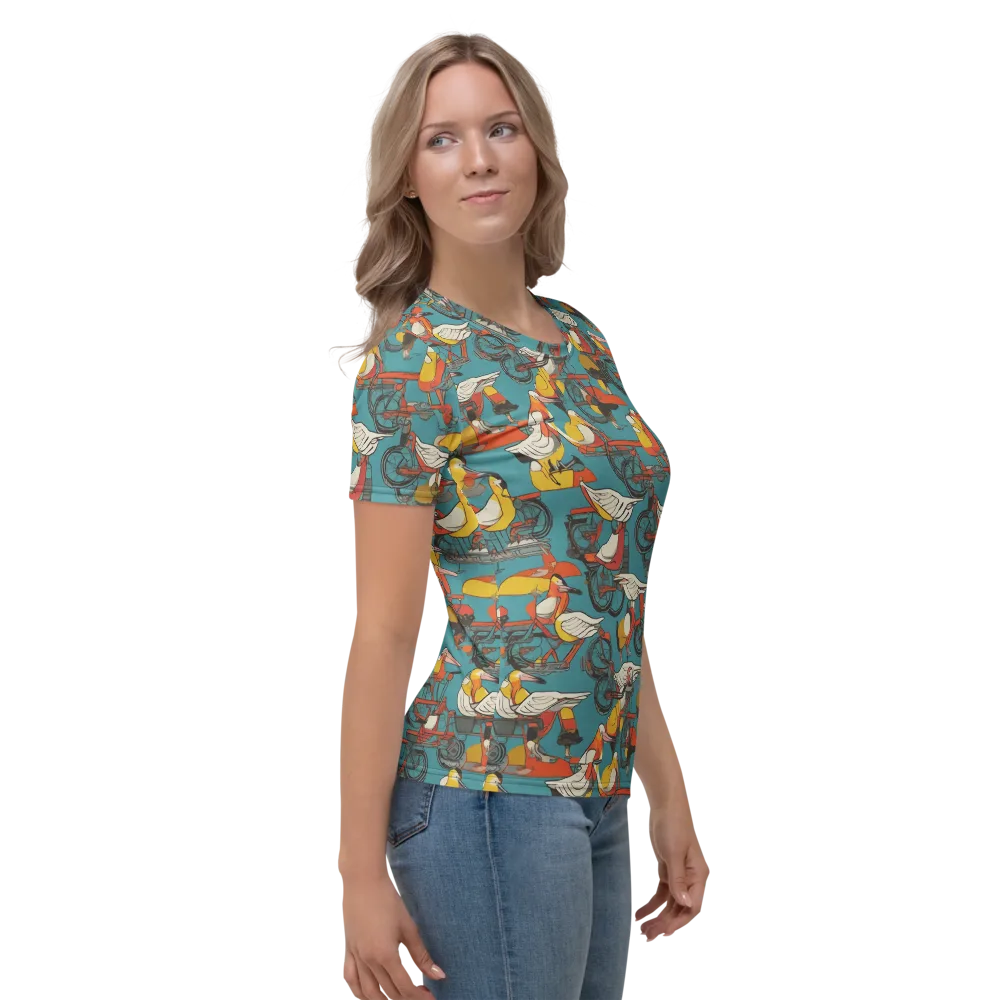 Avian Velocipede on Women's Crew Neck T-Shirt — Right