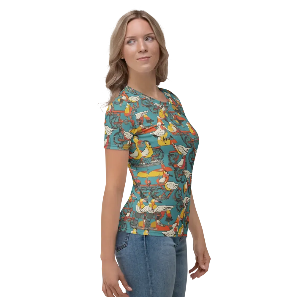 Avian Velocipede on Women's Crew Neck T-Shirt — Right