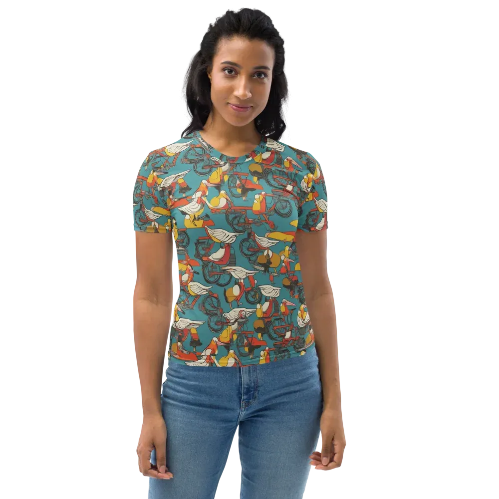 Avian Velocipede on Women's Crew Neck T-Shirt — Front