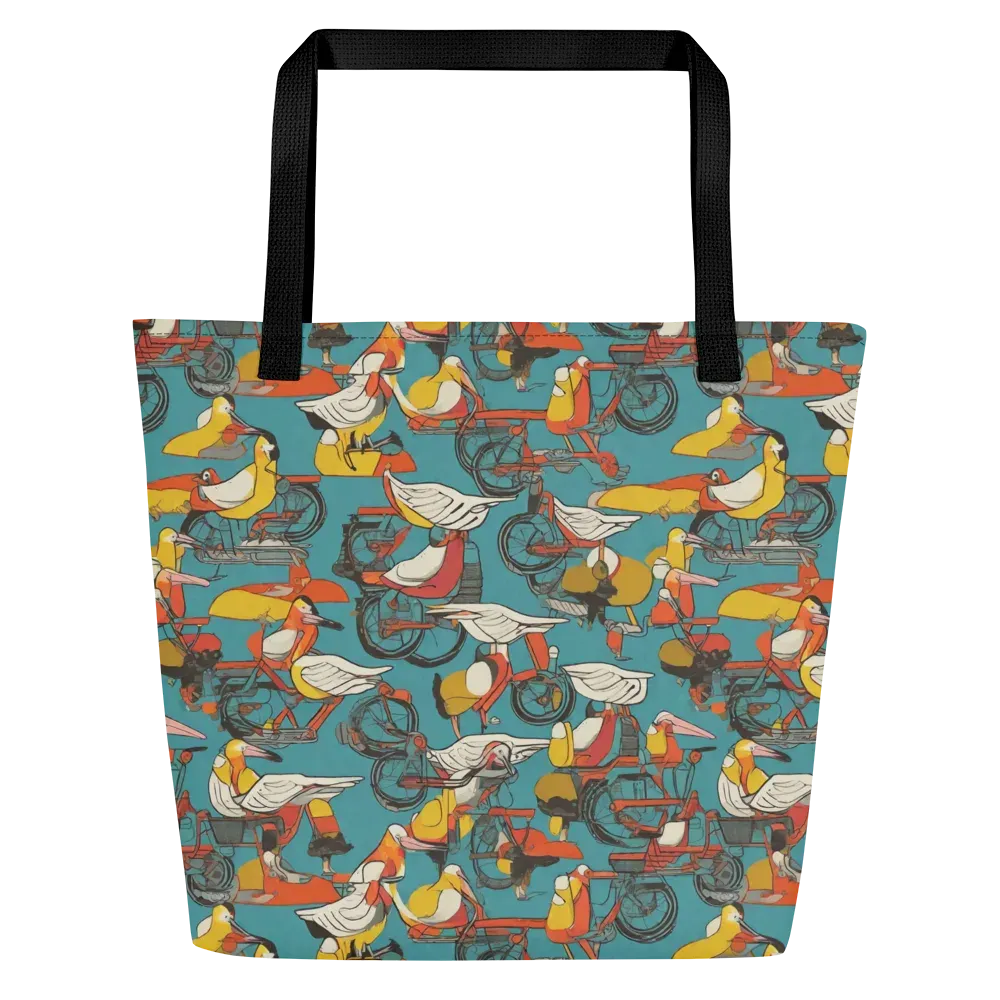 Avian Velocipede on Large Tote Bag W/ Pocket — Front