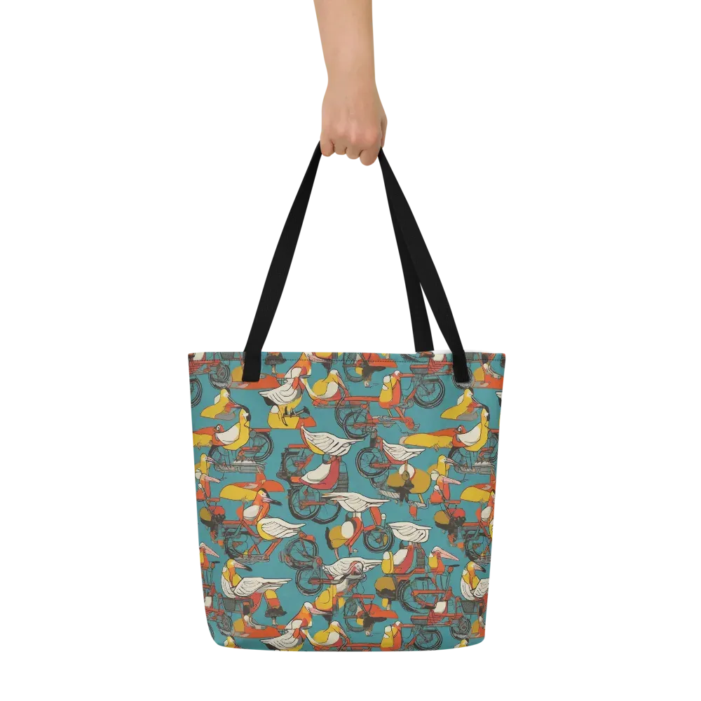 Avian Velocipede on Large Tote Bag W/ Pocket — Front