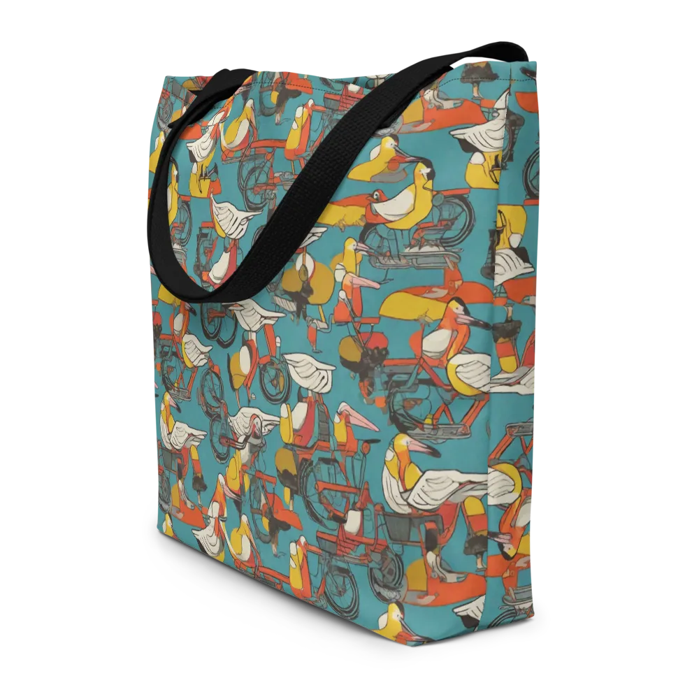 Avian Velocipede on Large Tote Bag W/ Pocket — Front