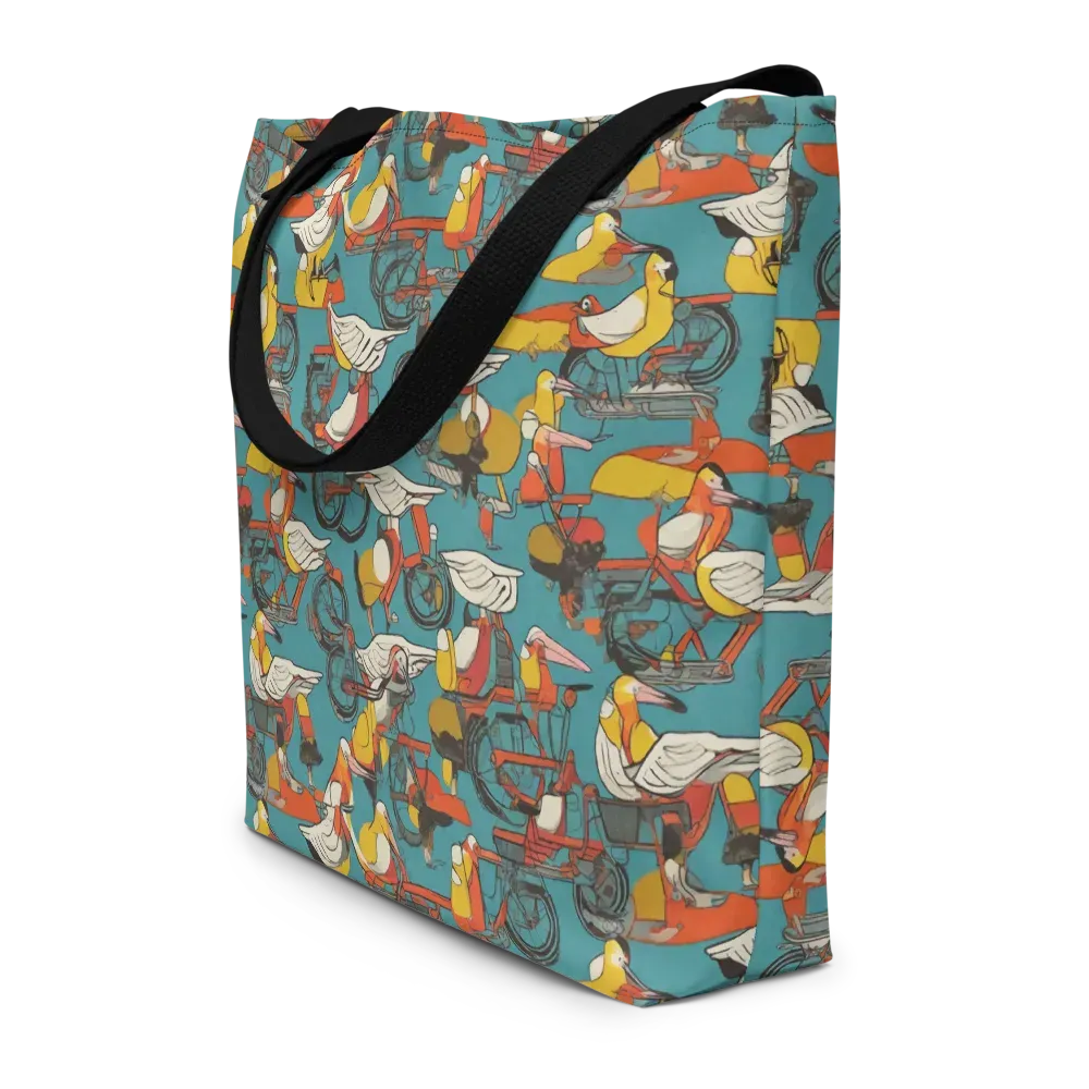 Avian Velocipede on Large Tote Bag W/ Pocket — Front
