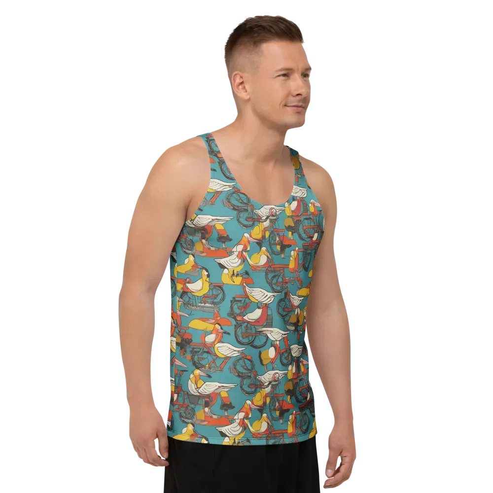 Avian Velocipede on Men's Tank Top — Right Front