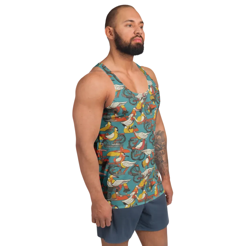 Avian Velocipede on Men's Tank Top — Right Front