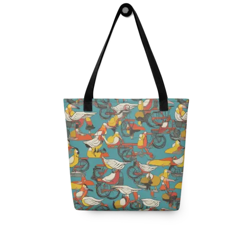 Avian Velocipede on a Tote Bag
