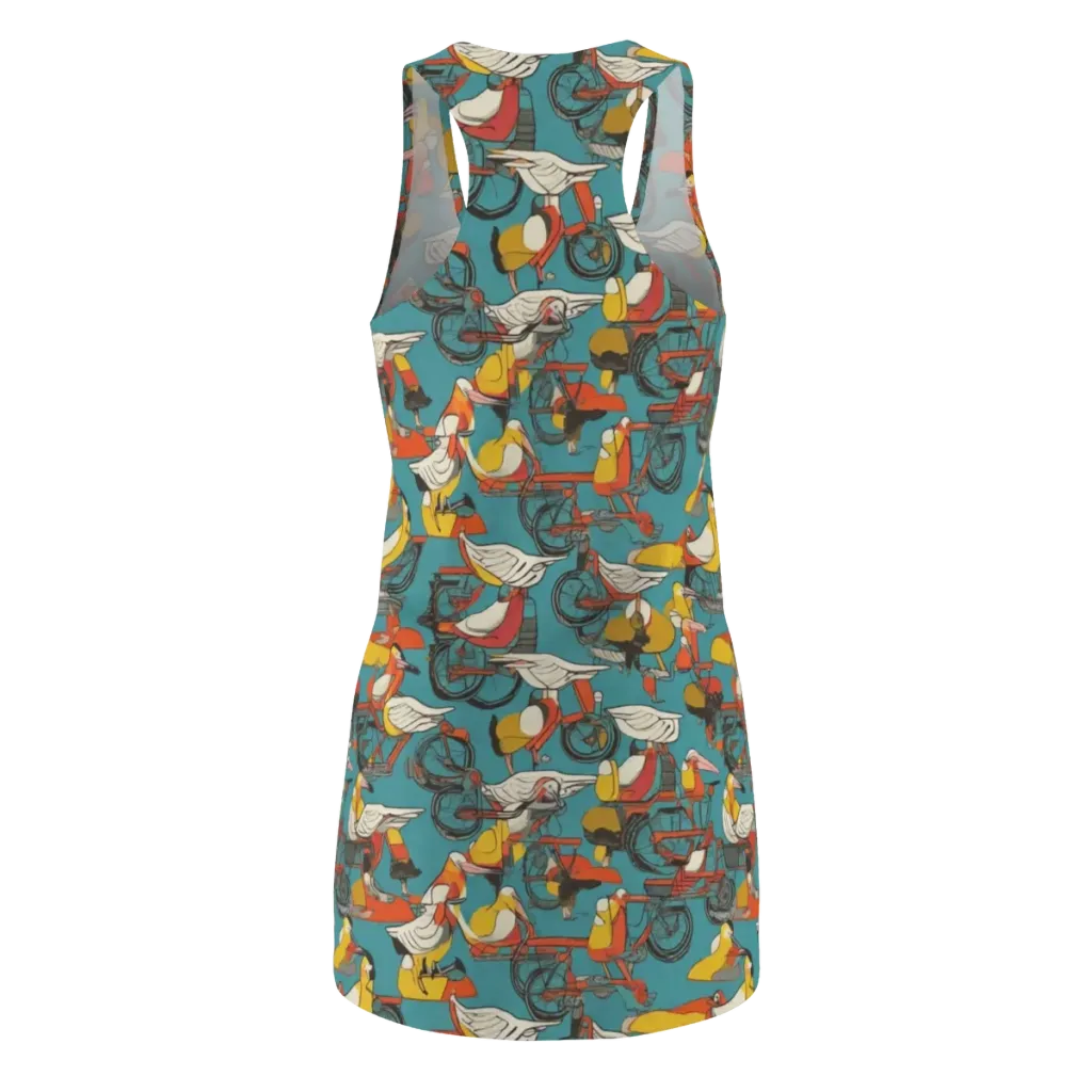 Avian Velocipede on Racerback Dress — Back