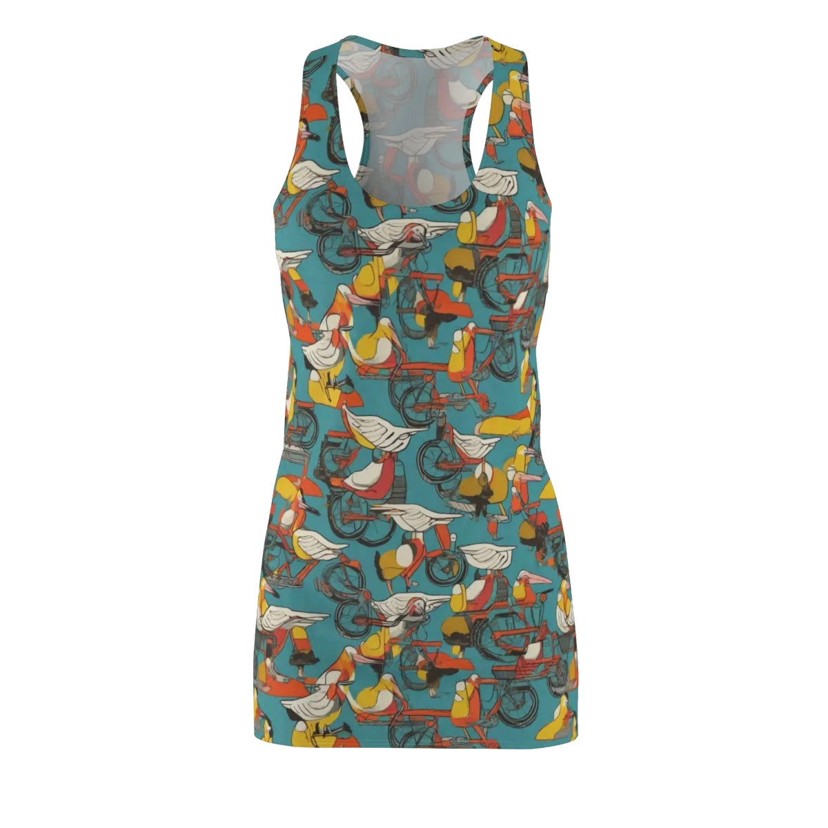 Avian Velocipede on Racerback Dress — Front