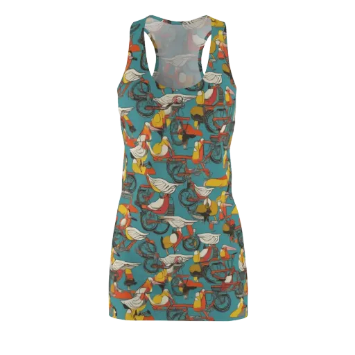 Avian Velocipede on a Racerback Dress