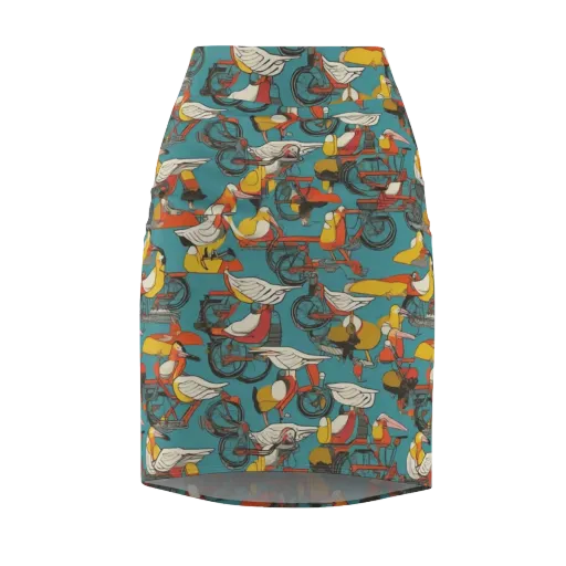 Avian Velocipede on a Pencil Skirt