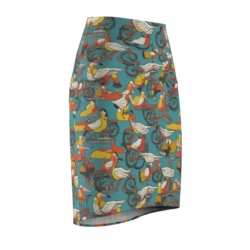 Avian Velocipede on Pencil Skirt — Front Side