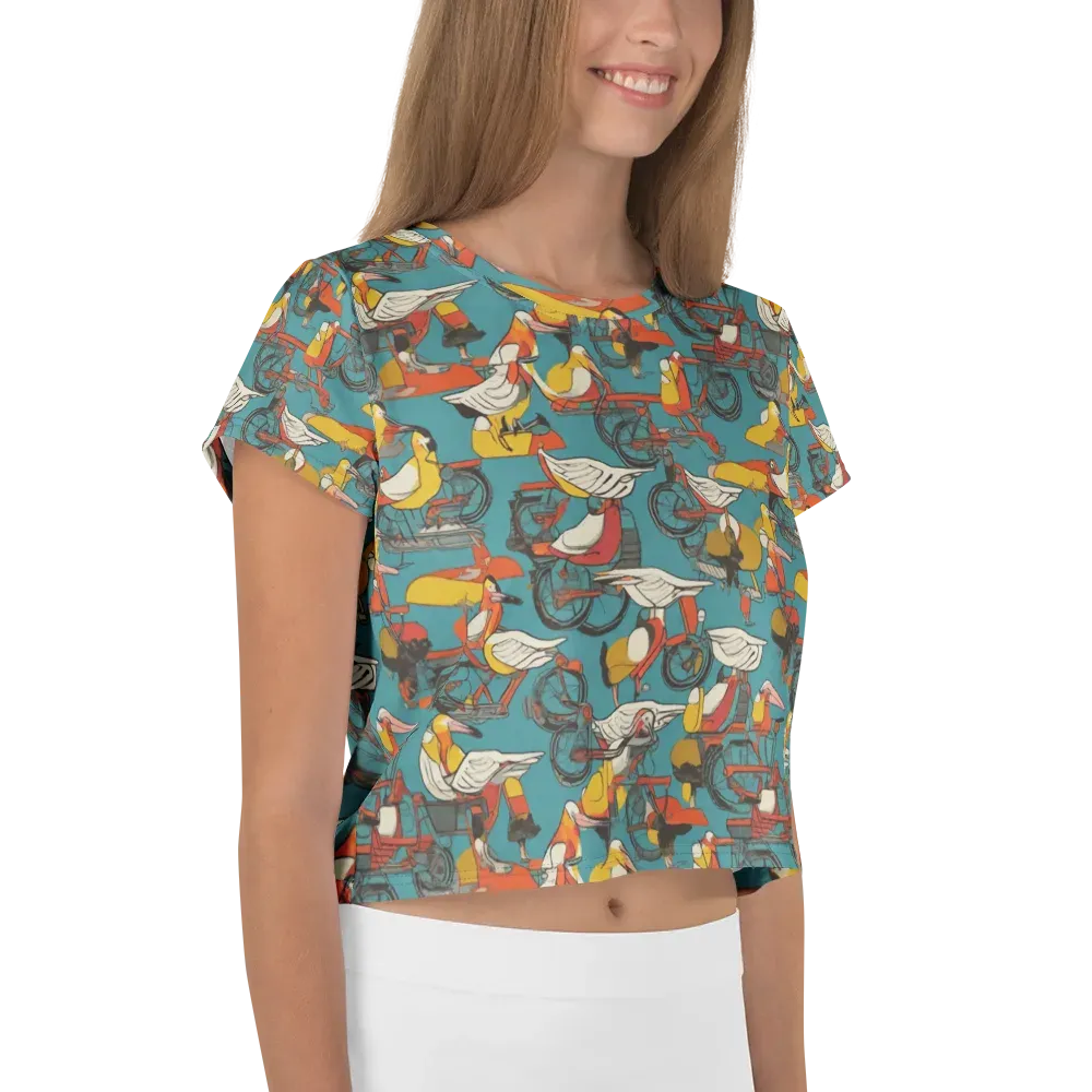 Avian Velocipede on Crop Tee — Right
