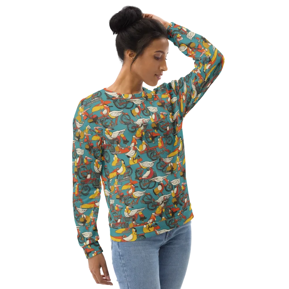Avian Velocipede on Sweatshirt — Right Front