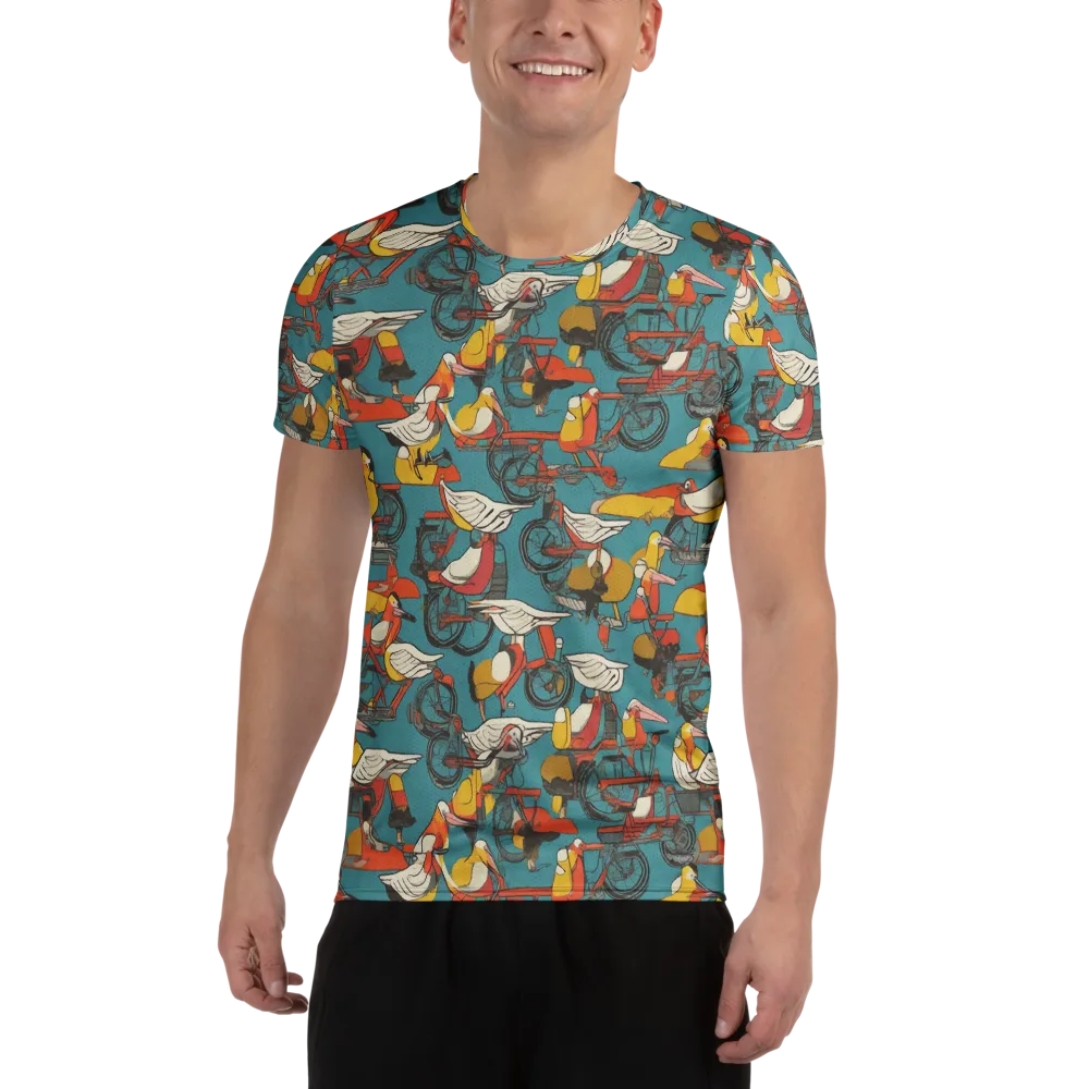 Avian Velocipede on Men's Athletic T-Shirt — Front