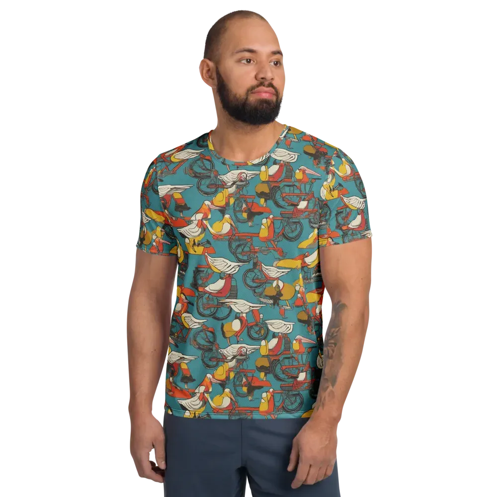 Avian Velocipede on Men's Athletic T-Shirt — Front