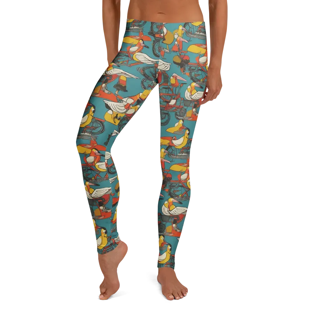 Avian Velocipede on Leggings — Front