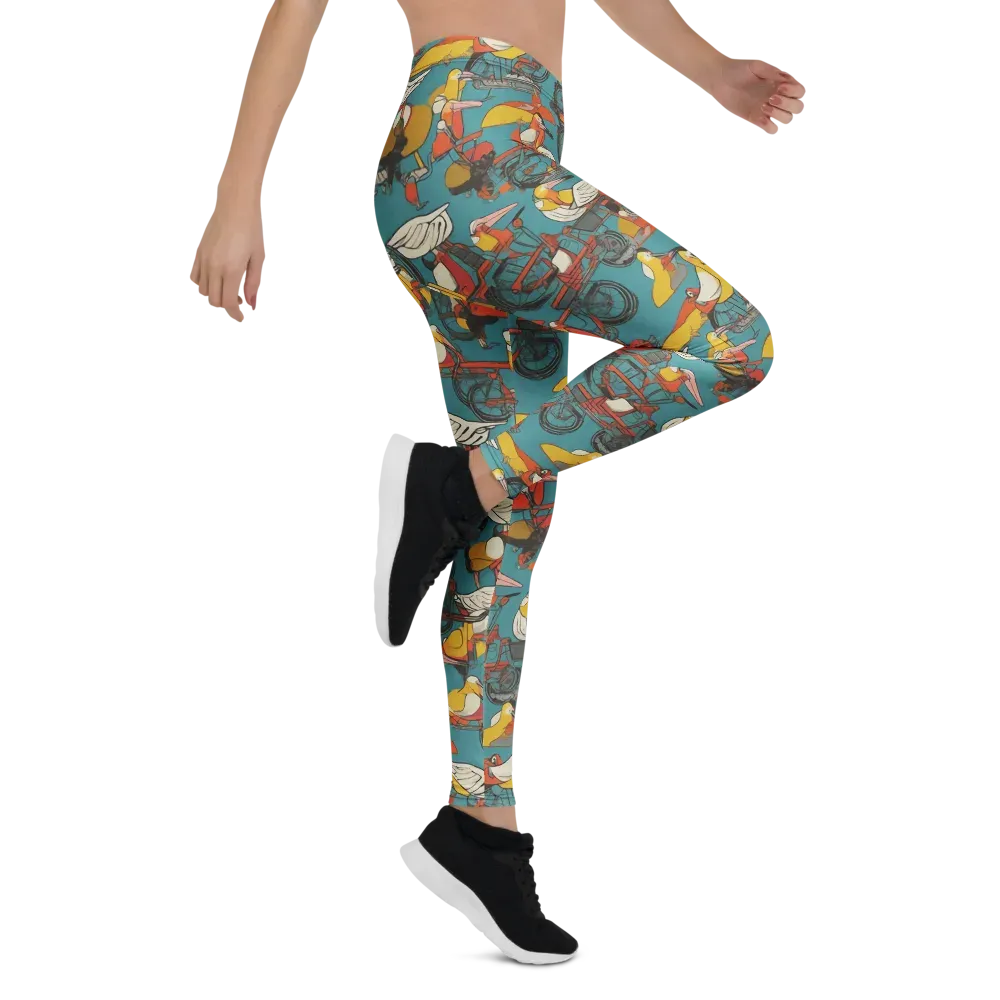Avian Velocipede on Leggings — Right