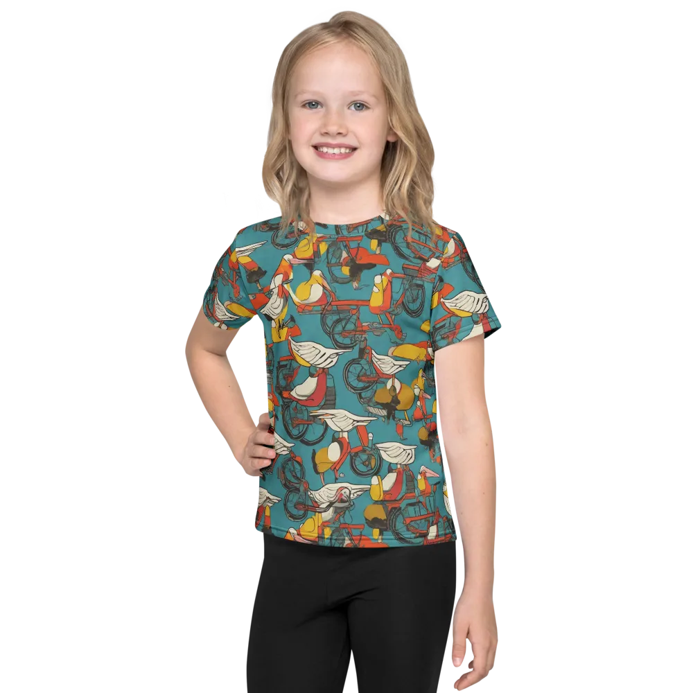 Avian Velocipede on Kids Crew Neck T-Shirt — Front
