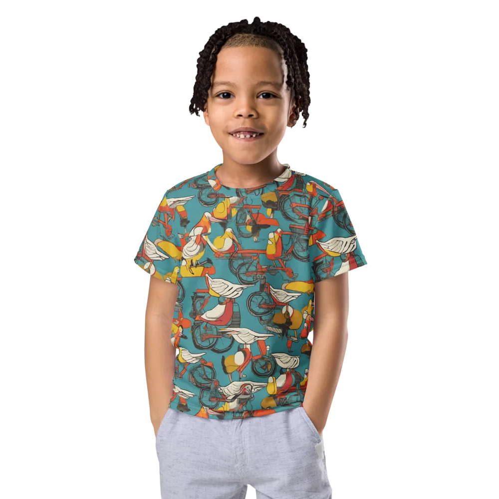 Avian Velocipede on Kids Crew Neck T-Shirt — Front