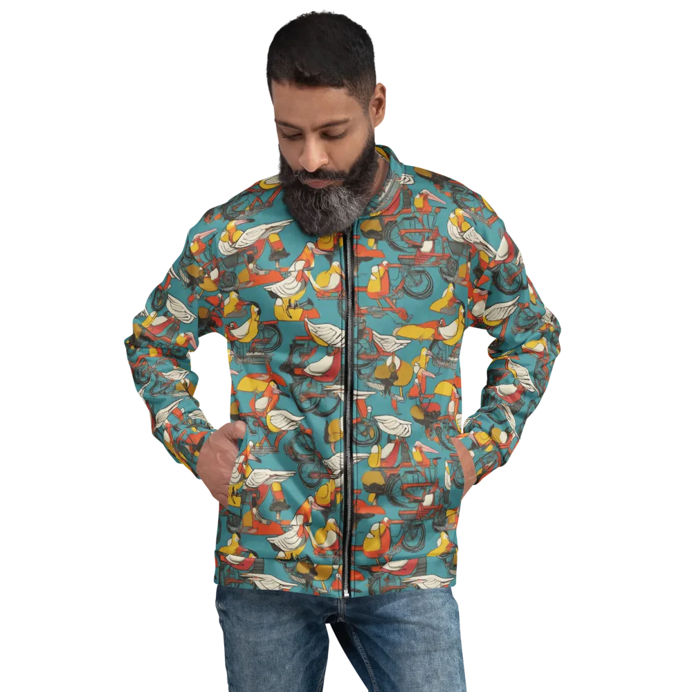 Avian Velocipede on Bomber Jacket — Front
