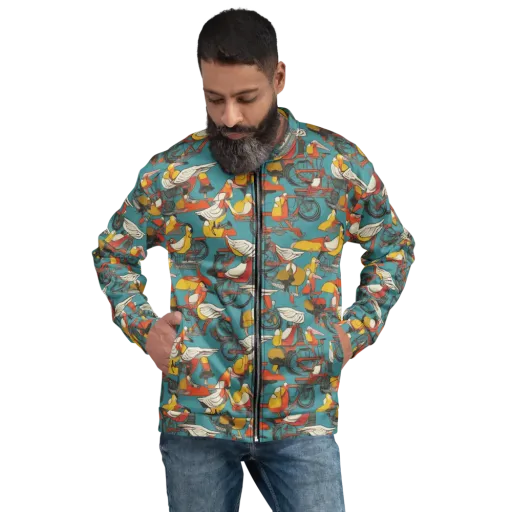Avian Velocipede on a Bomber Jacket
