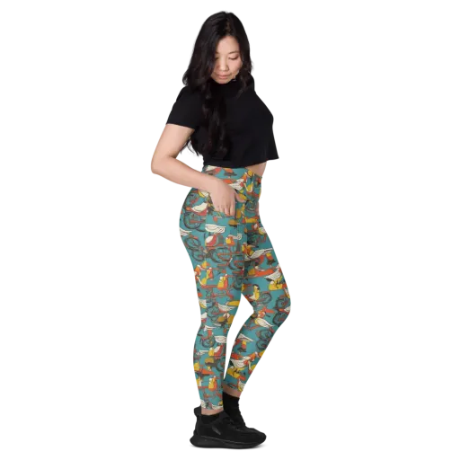 Avian Velocipede on a Leggings with Pockets