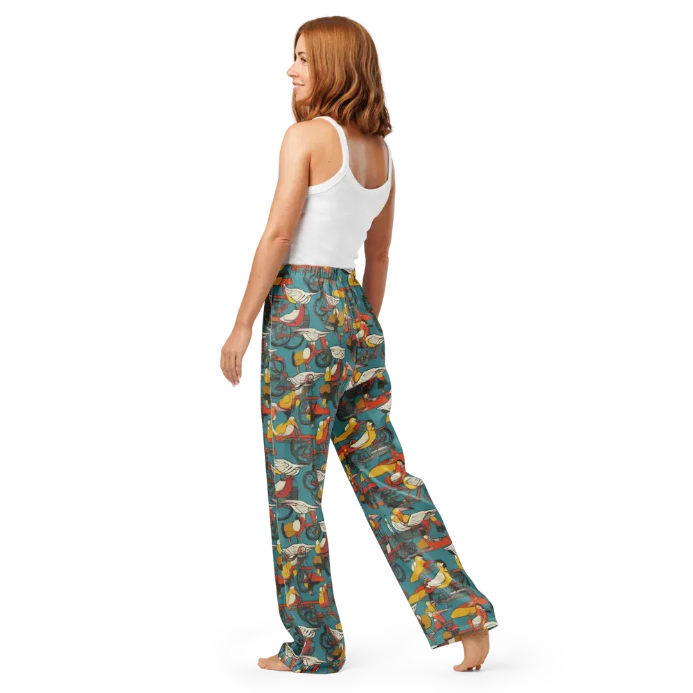 Avian Velocipede on Women's Pajama Pants — Back