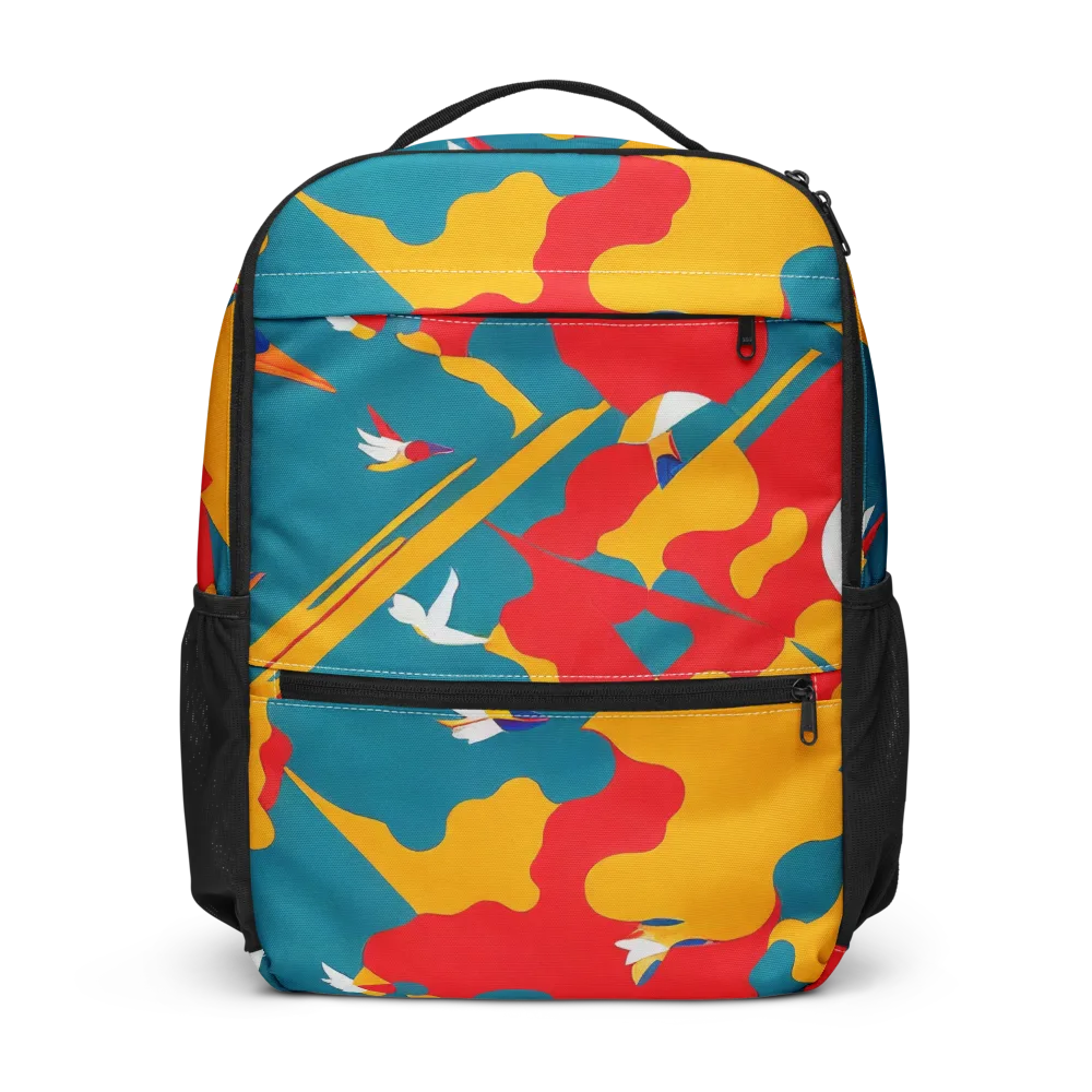 Harlequin Aviary on Utility Backpack — Front