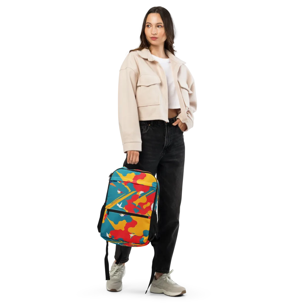 Harlequin Aviary on Utility Backpack — Front