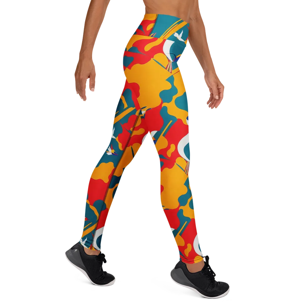 Harlequin Aviary on Yoga Leggings — Right