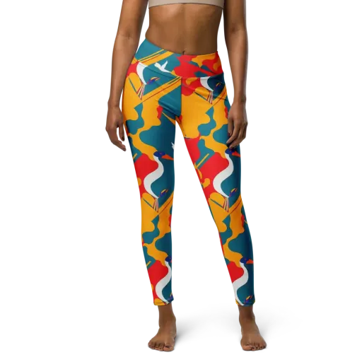 Harlequin Aviary on a Yoga Leggings