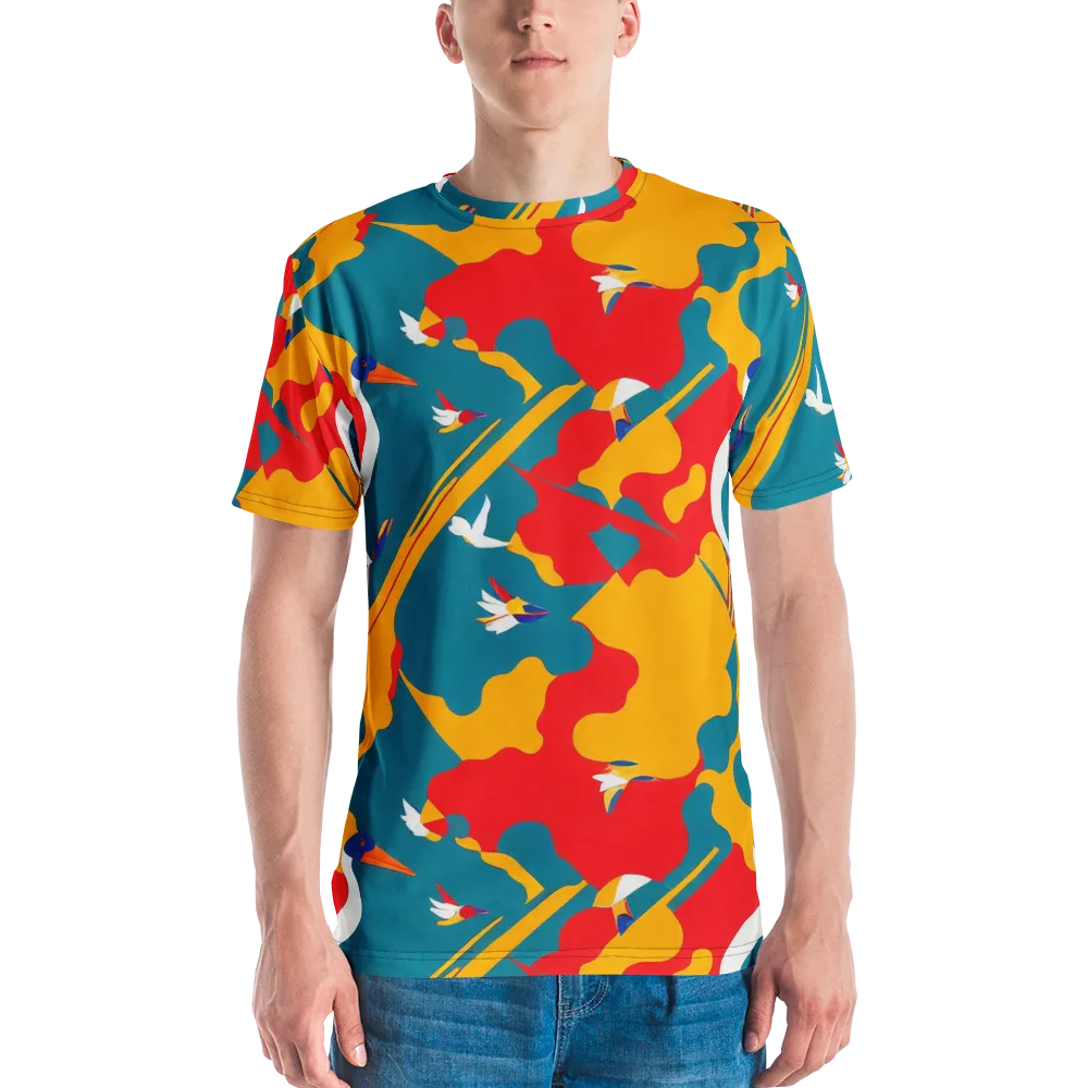 Harlequin Aviary on Men's Crew Neck T-Shirt — Front